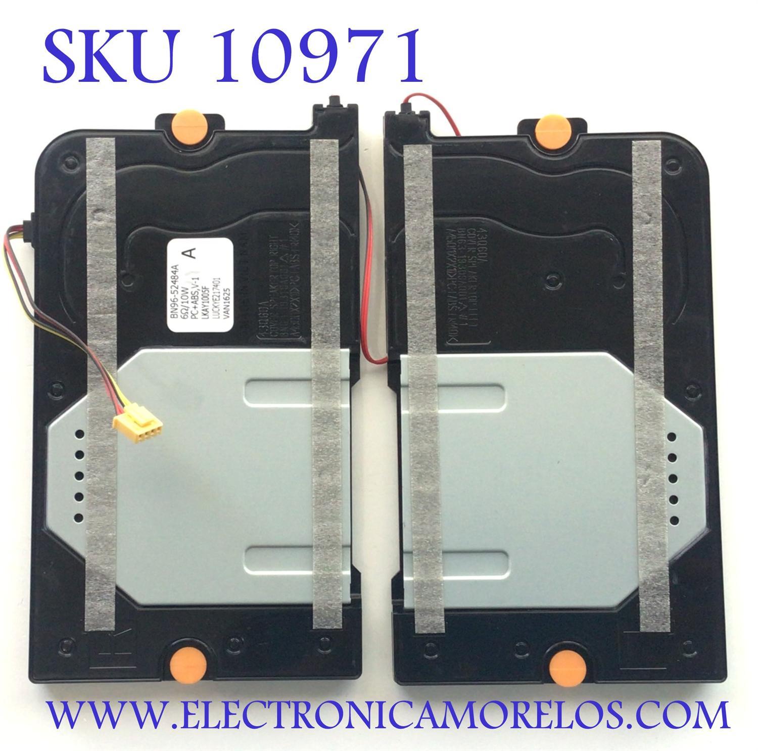 KIT DE BOCINAS (2PZS) SAMSUNG / NUMERO DE PARTE BN96-52484A / 6Ω  10W / PC+ABS, V-1 / LKAY1005F / LUCKYE217401 / VAN1625 / BN9652484A / 52484A / NUMERO DE PANEL CY-SA043HGNV1H / MODELO UN43AU8000FXZA DA06
